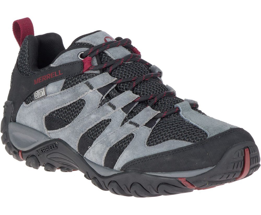 Merrell Hiking Shoes Grey/Black - Alverstone Waterproof Wide Width - Mens 58WJSORBT